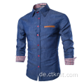 Herren Denim Farbe Mode Shirt